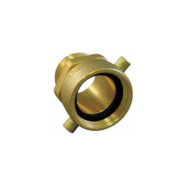 Moon American Fire Hose Female Swivel x Male Solid Adapter - 2-1/2 NH Female X 1-1/2 NPT Male- Brass 363-2521561 - main